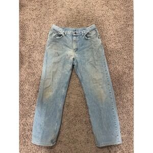 Lee Relaxed Fit Jeans Men's 34 x 30‎ Light Wash Stained Distressed Workwear